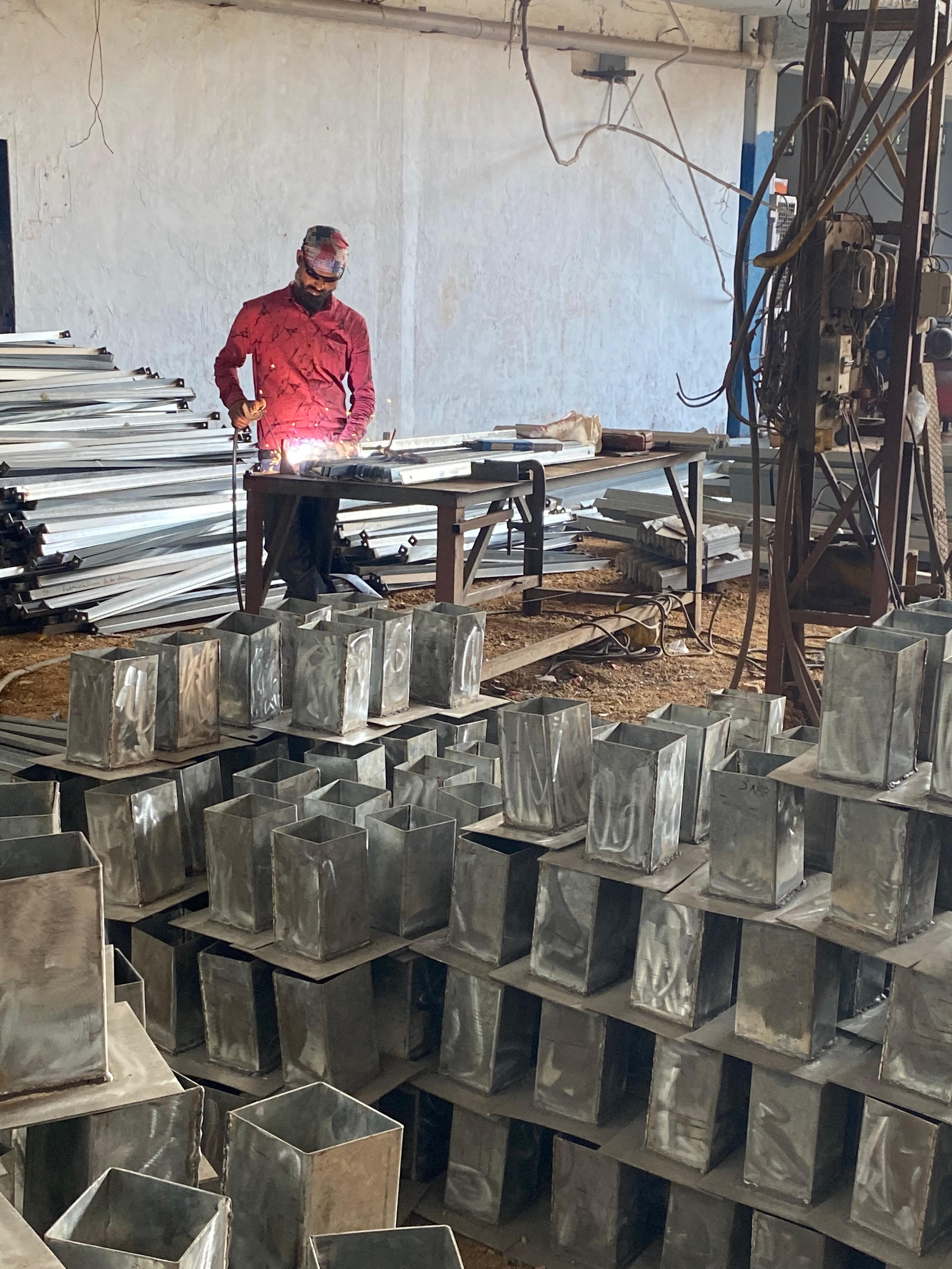 Steel welding and fabricated components — welder at work, Jeedimetla factory